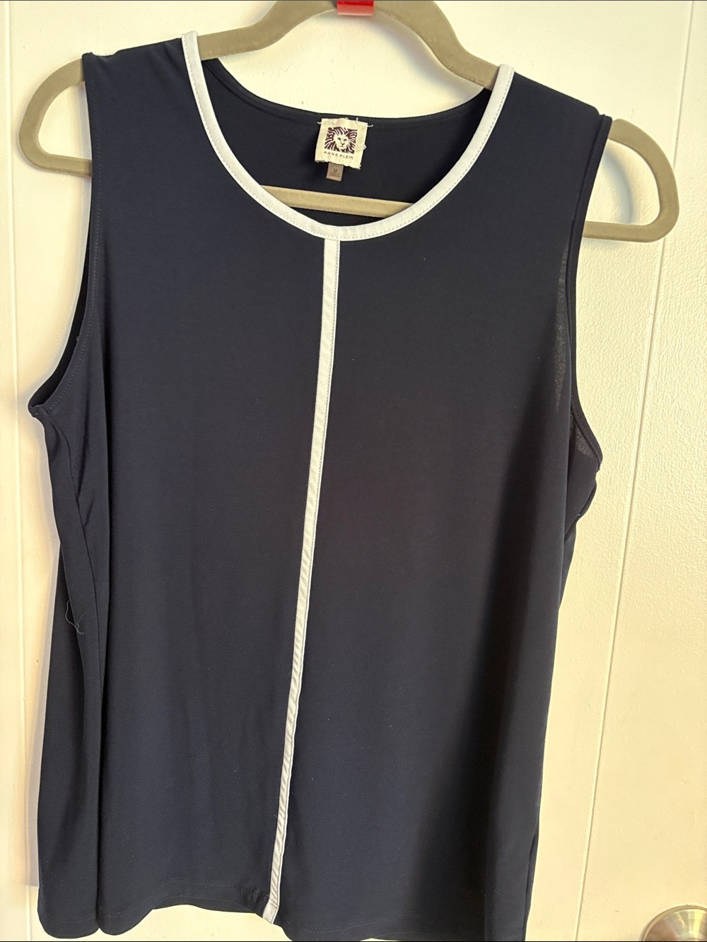 Anne Klein Navy Tank with White Trim